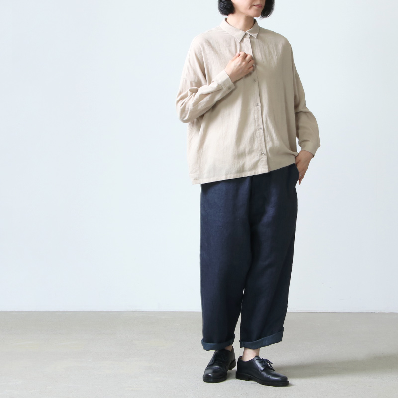 evameva (エヴァムエヴァ) cotton square shirts / コットンスクエアシャツ