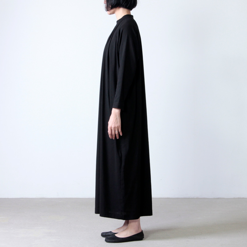 evameva (エヴァムエヴァ) cotton double stand collar OP / コットン