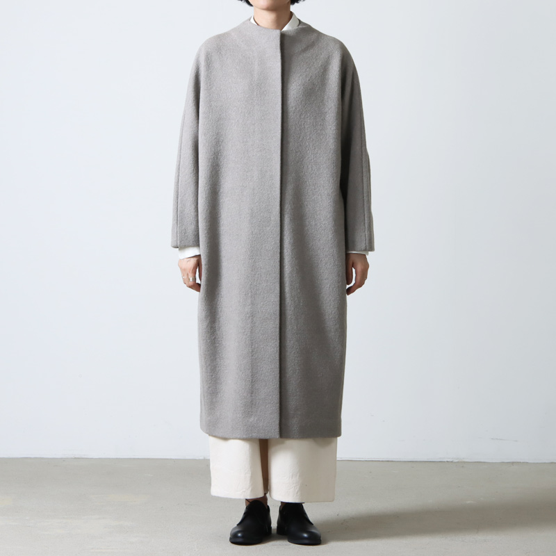 evameva (エヴァムエヴァ) press wool long coat / プレスウールロング