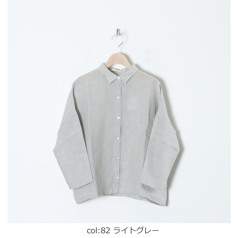 evameva (エヴァムエヴァ) linen square shirts / リネンスクエアシャツ