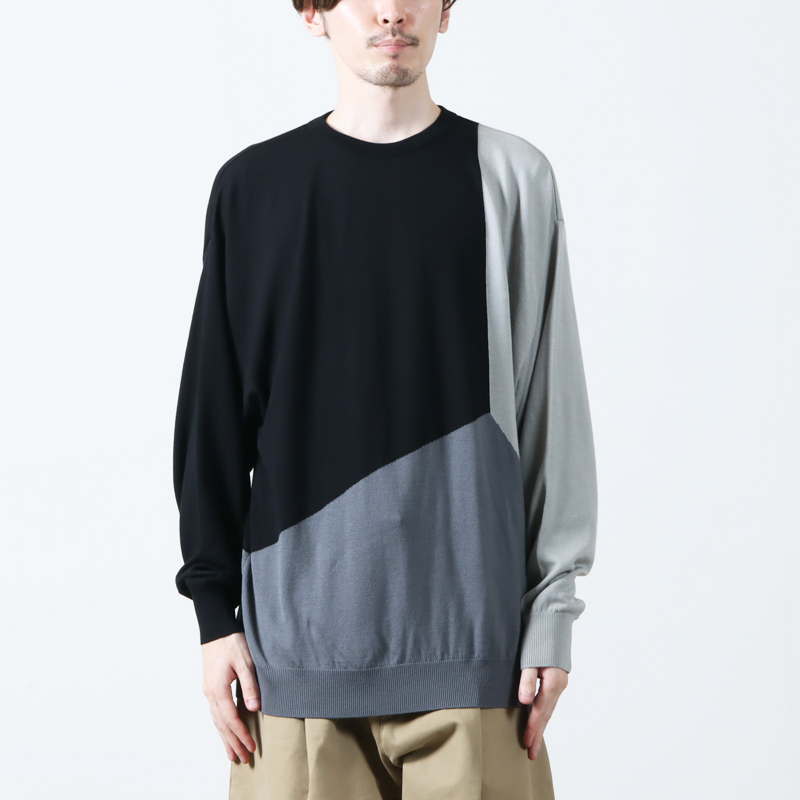 Graphpaper (グラフペーパー) Fine Wool Intarsia Knit / ファイン