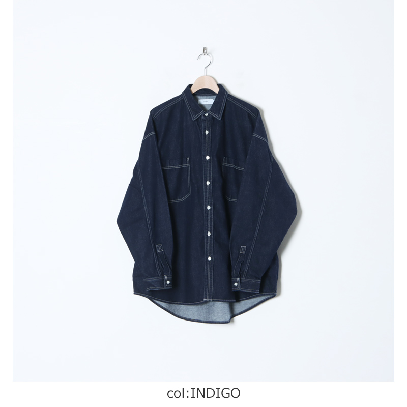 Graphpaper (グラフペーパー) Denim Regular Collar Shirt / デニム
