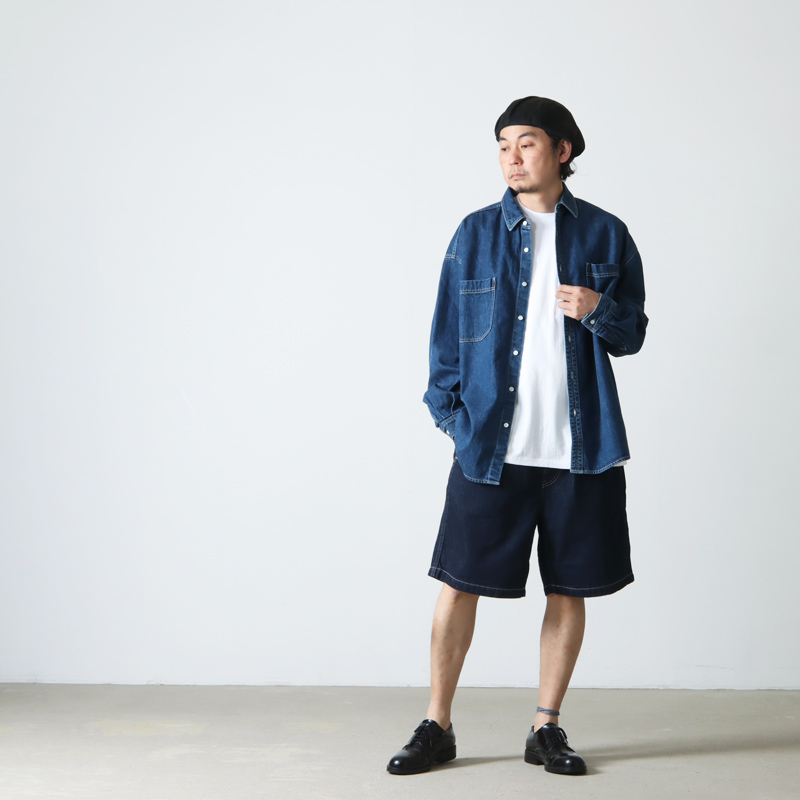 Graphpaper (グラフペーパー) Denim Regular Collar Shirt FADE