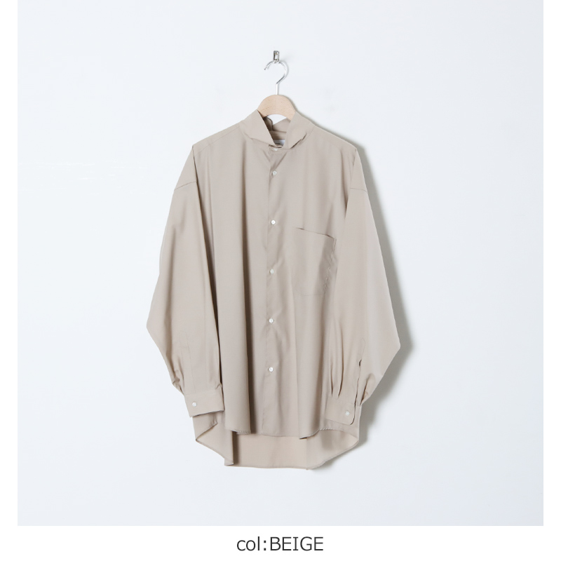 Graphpaper (グラフペーパー) Fine Wool Tropical Stand Collar Shirt