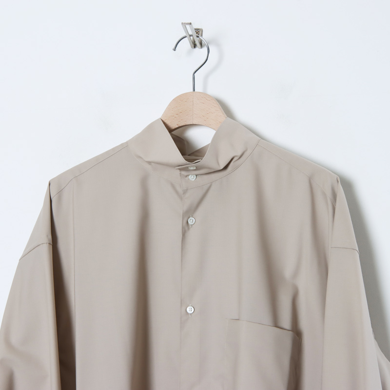 Graphpaper (グラフペーパー) Fine Wool Tropical Stand Collar Shirt