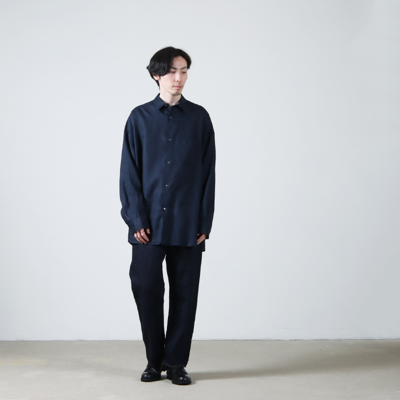 Graphpaper (グラフペーパー) Linen L/S Oversized Regular Collar