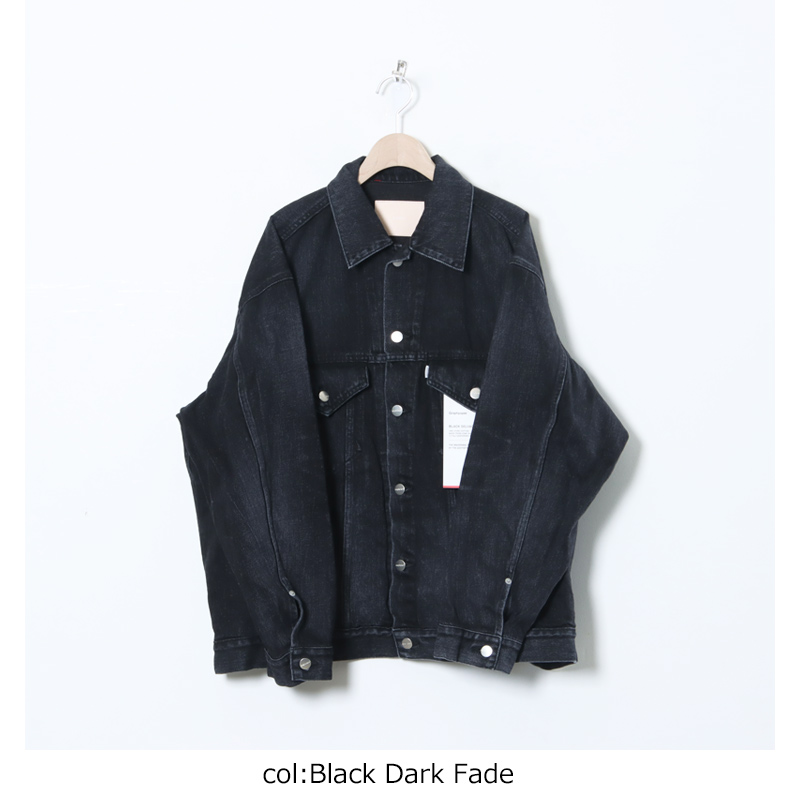 Graphpaper (グラフペーパー) Selvage Denim Trucker Jacket Black