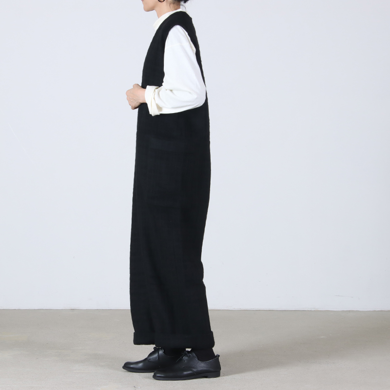 Honnete (オネット) V Neck Jumpsuit Shadow Check / Vネックジャンプ
