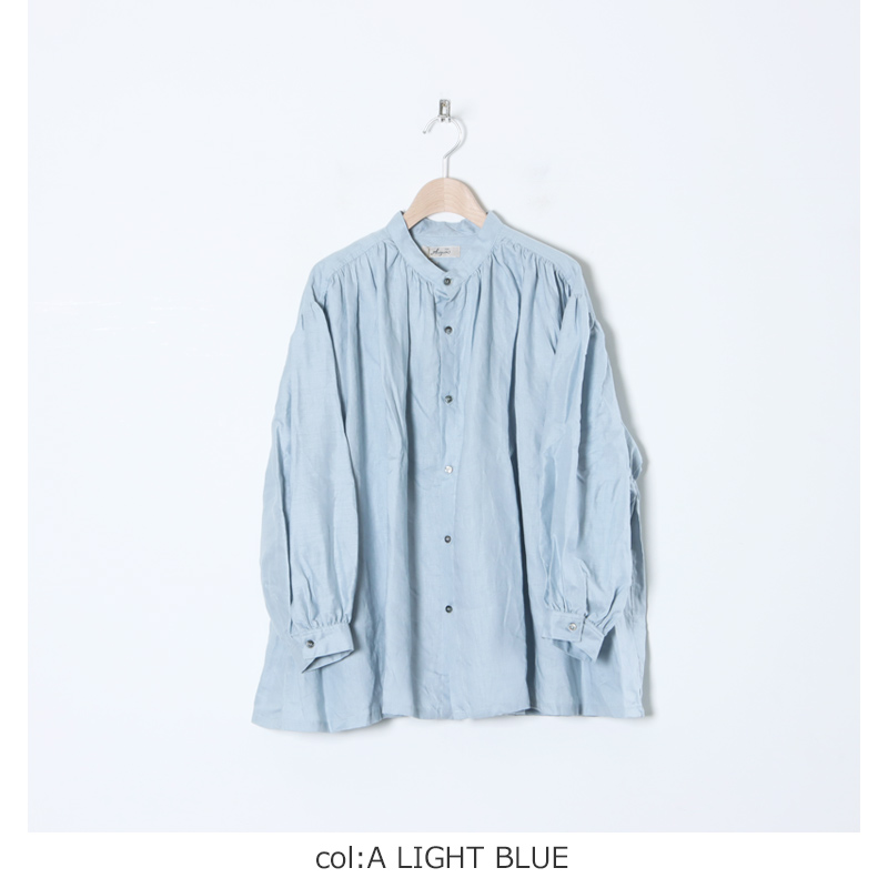 ICHI Antiquites (イチアンティークス) カラーリネンギャザーシャツ