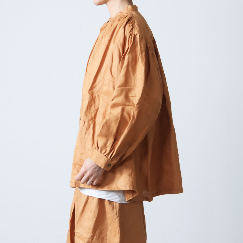 ICHI Antiquites (イチアンティークス) カラーリネンギャザーシャツ