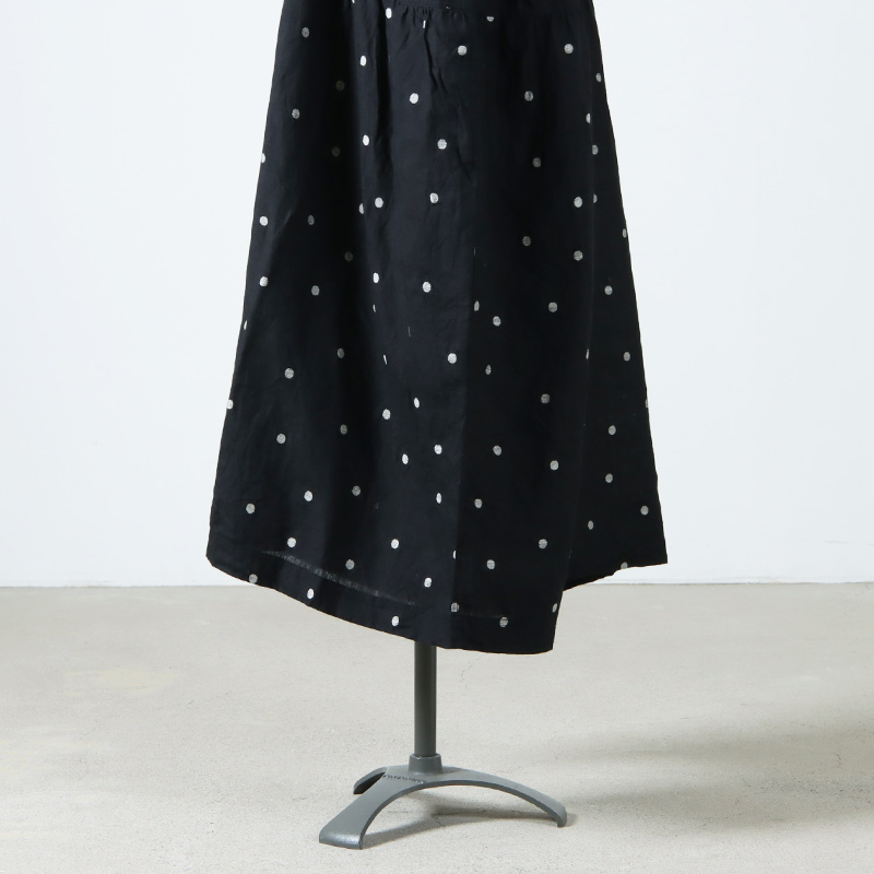 ICHI Antiquites (イチアンティークス) リネンドットギャザーワンピース