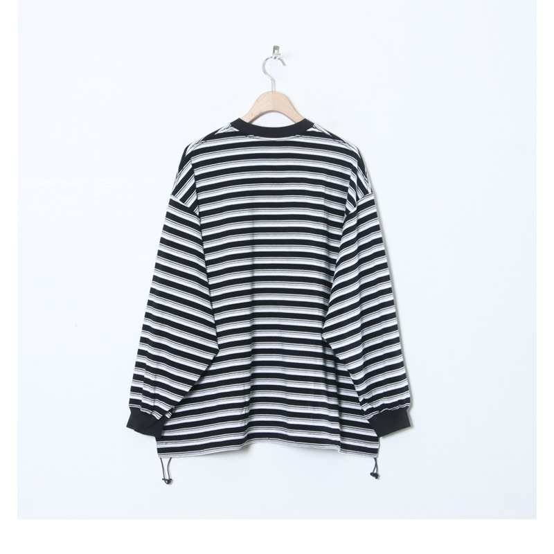 is-ness (イズネス) BALLOON STRIPES LONG SLEEVE T SHIRT / バルーン