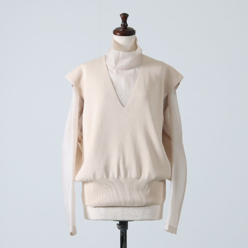 MANOF (マノフ) LAYERED KNIT TOPS / レイヤードニットトップス