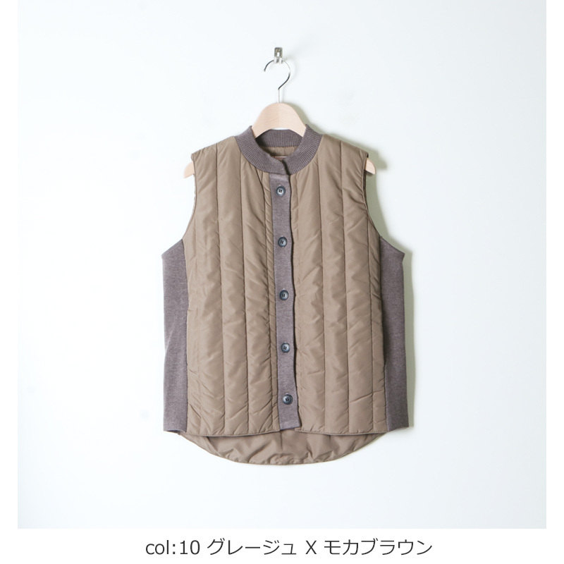 mao made (マオメイド) キルトxニット切替え中綿ベスト