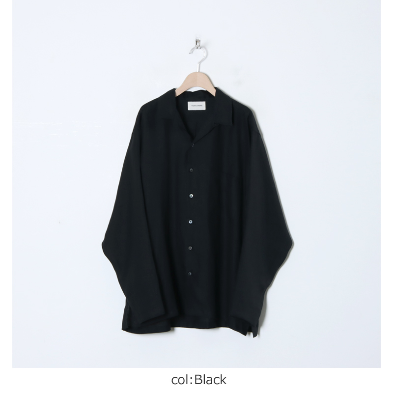 MARKAWARE (マーカウェア) HEMP SHIRTING OPEN COLLAR SHIRT L/S