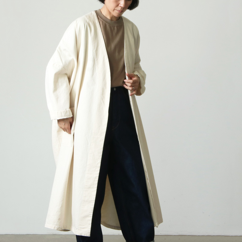 mizuiro ind (ミズイロインド) one wash denim wide coat / ワン