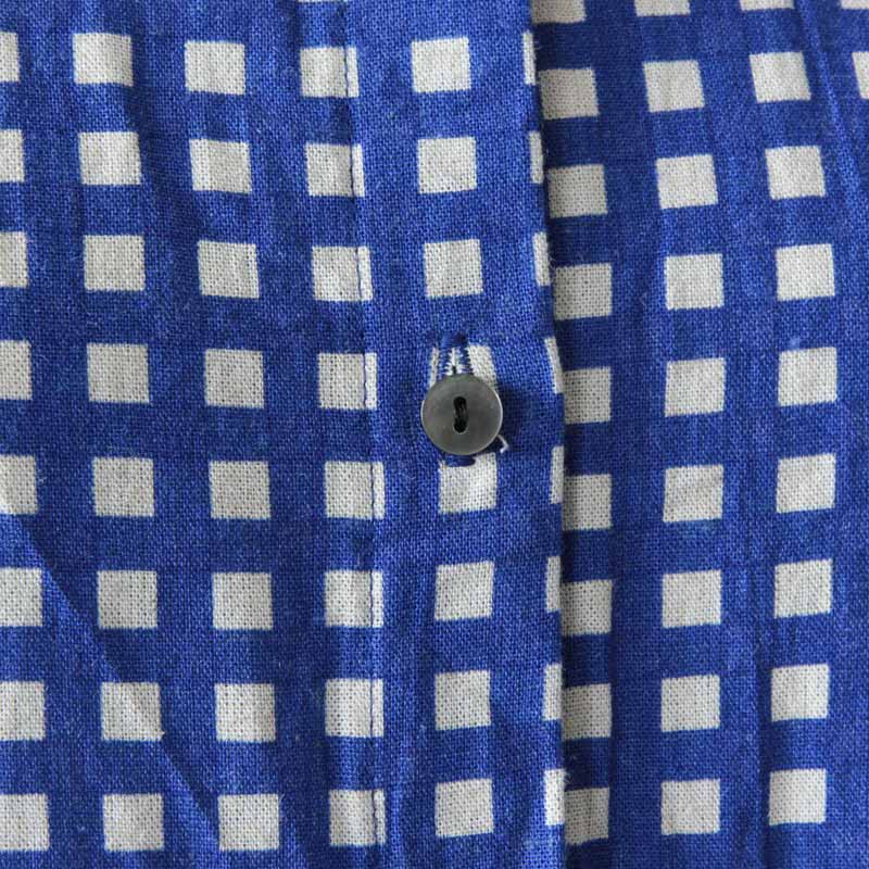 mizuiro ind (ミズイロインド) チェックプリントドルマンシャツ