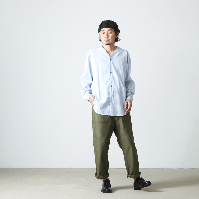 nisica (ニシカ) ノーカラーシャツ