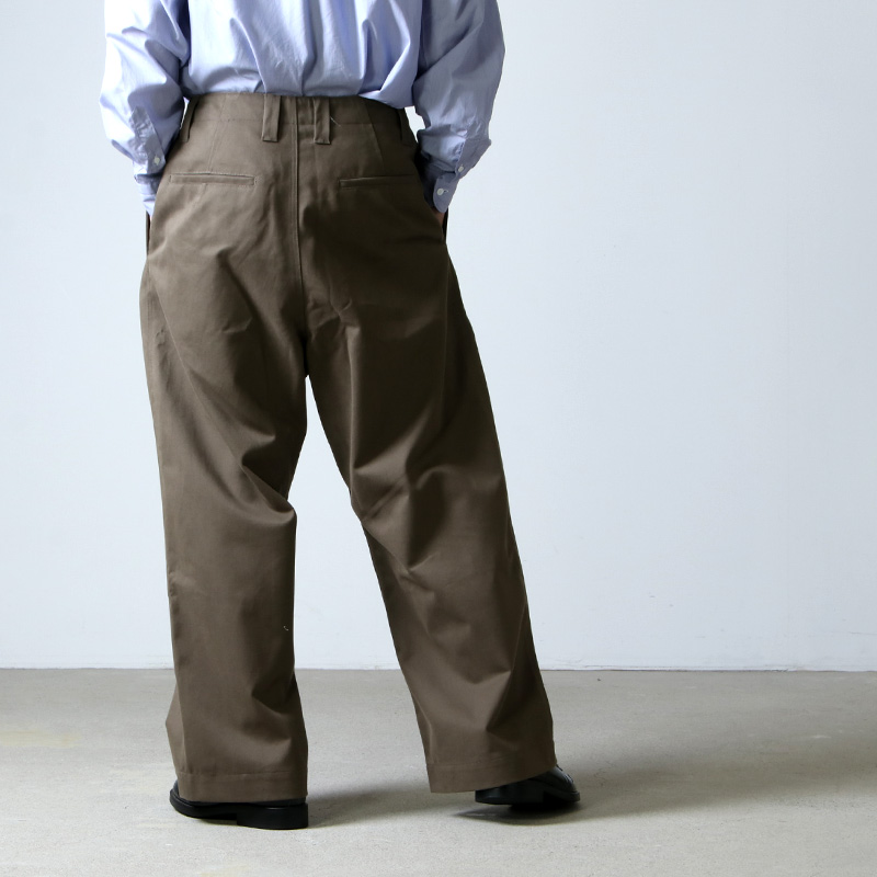 STUDIO NICHOLSON (スタジオニコルソン) PEACHED COTTON TWIL WIDE LEG