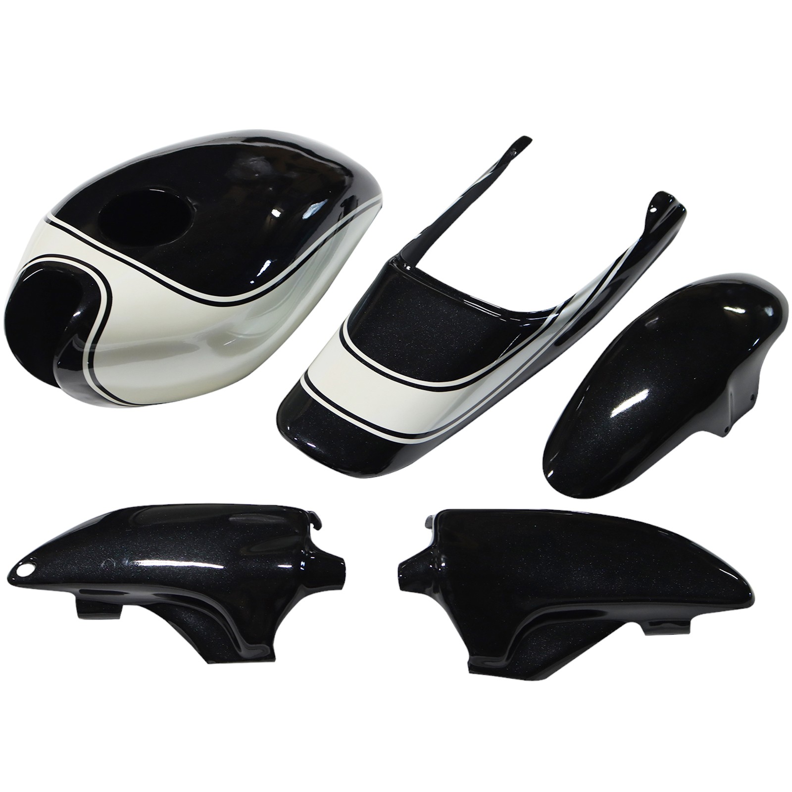 外装5点セット ブラック/ホワイト ゼファー400 - バイク