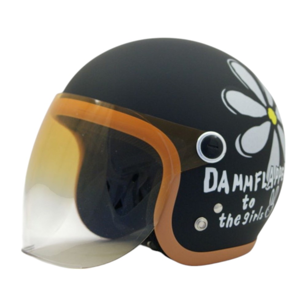 SL-001 FLOWER ジェットヘルメット マットブラック - バイク