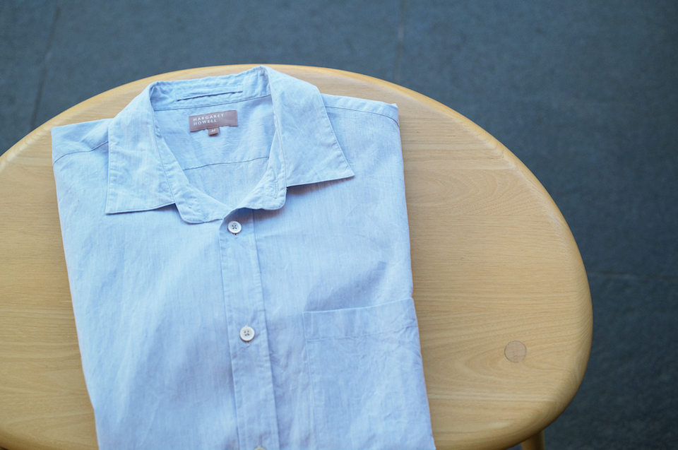 よさく様】マーガレットハウエル 麻100% 半袖シャツ 水色 ゆったり