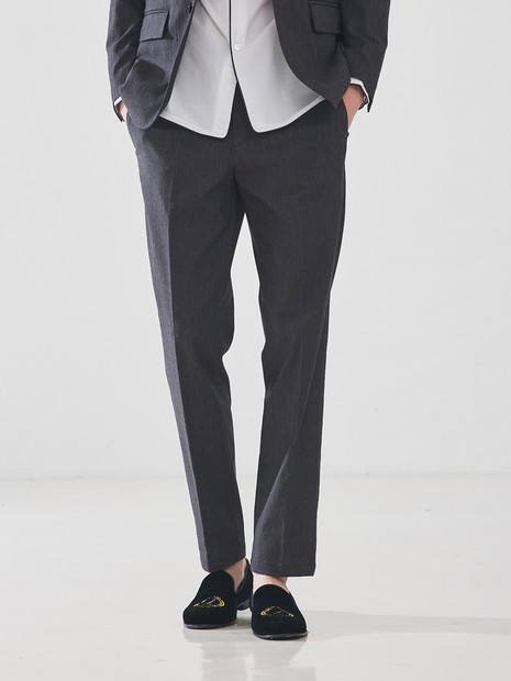 セットアップ対応】裏起毛ヘリンボーンストレッチトラウザーズ パンツ