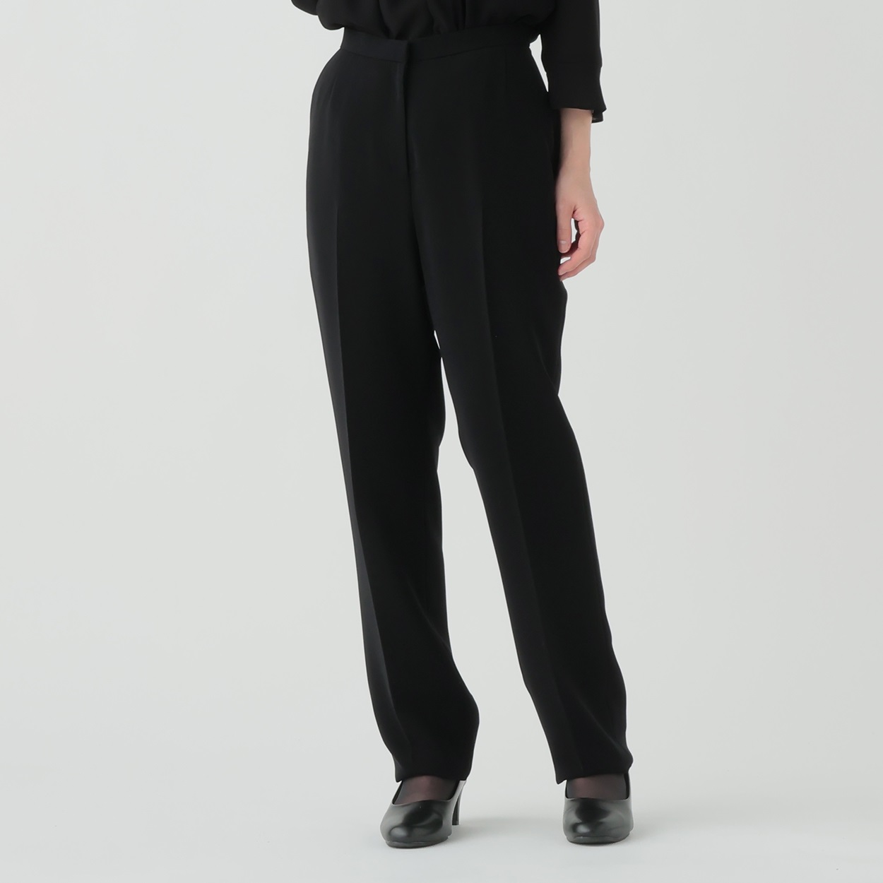 ブラックフォーマル パンツ センタープレス レディス 【2007043SP23C