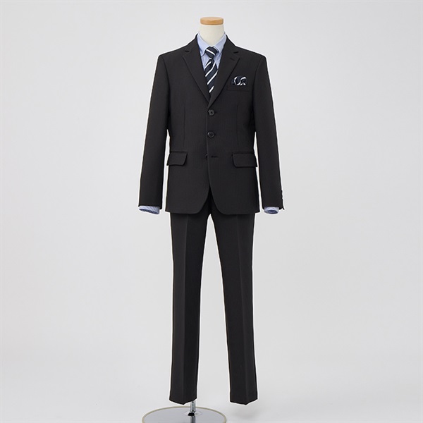 WANDER FACTORY グレーストライプ3釦スーツ キッズ 男の子 フォーマル