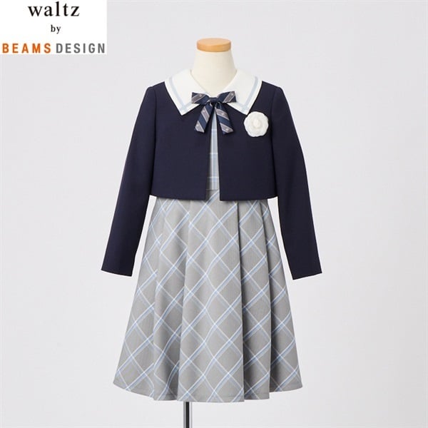 waltz by BEAMS DESIGN 白襟チェックアンサンブル キッズ 女の子