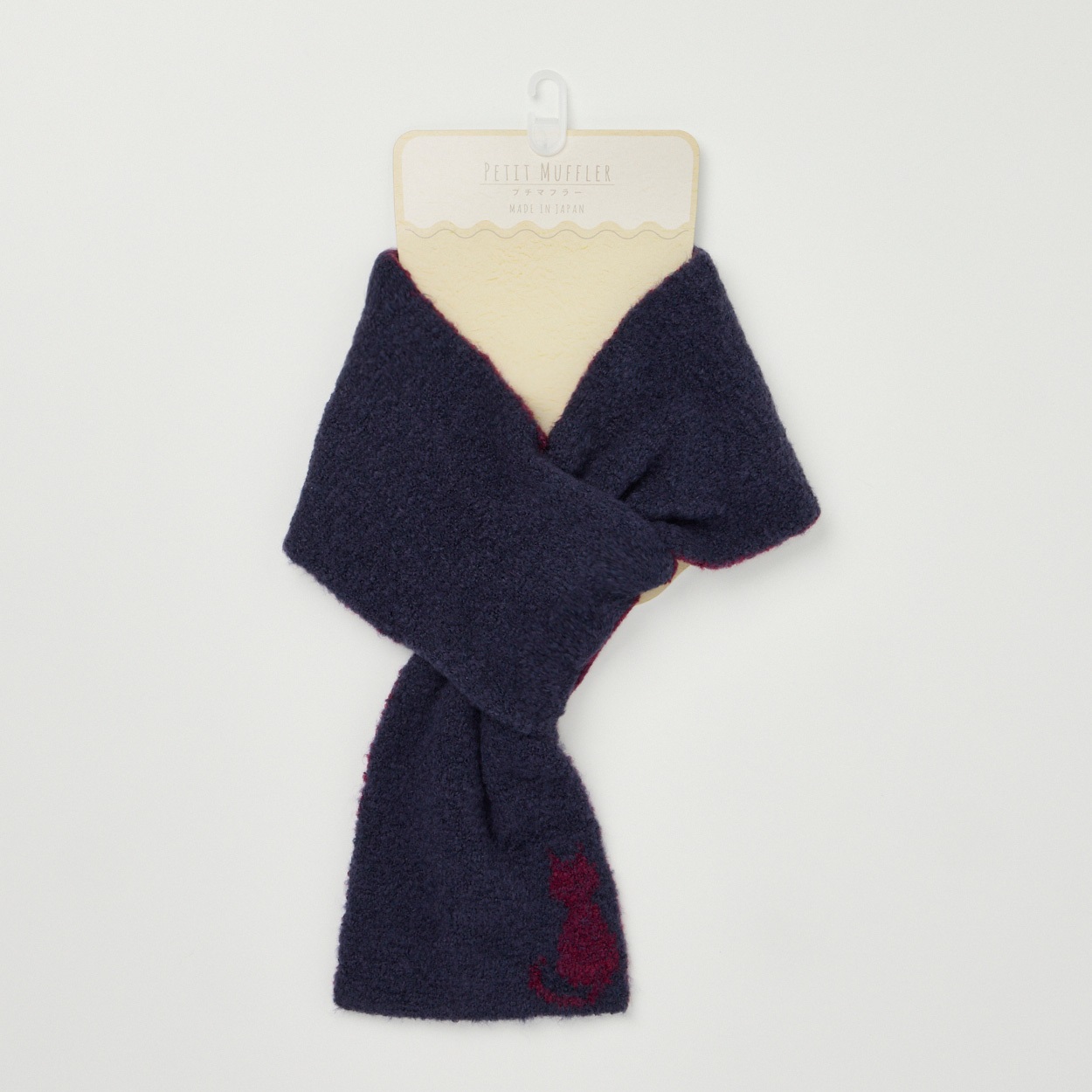 マフラー ニット 日本製 猫柄 リバーシブル レディス | イオンスタイル