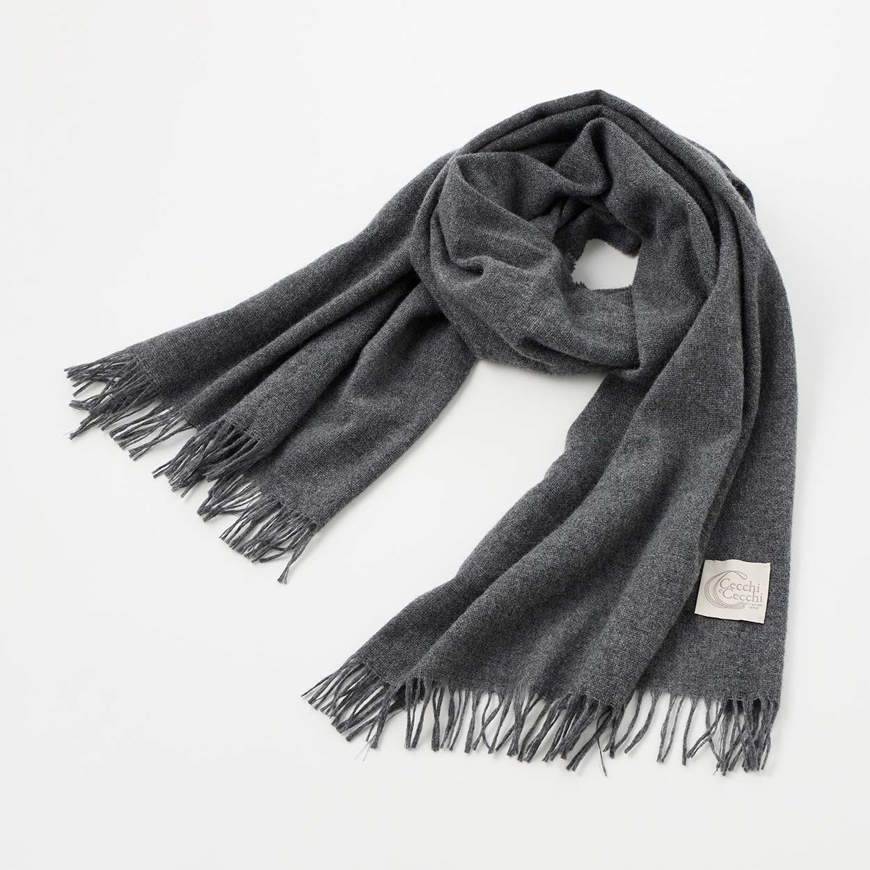 ストール マフラー ウールナイロン イタリア製 無地 メンズ | イオン
