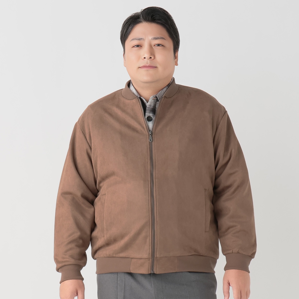 大きいサイズ フェイクスエードMA－1 GREATESS（グレイテス） メンズ