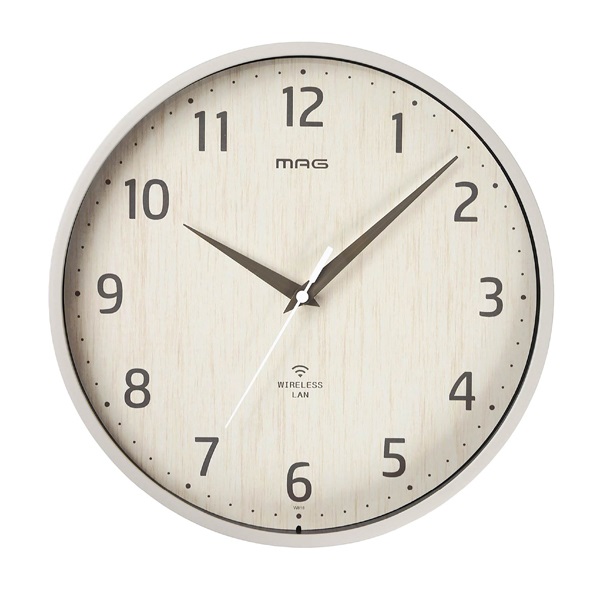 マグ 無線LANアナログ掛時計 木目調 | イオンスタイルオンライン 衣料