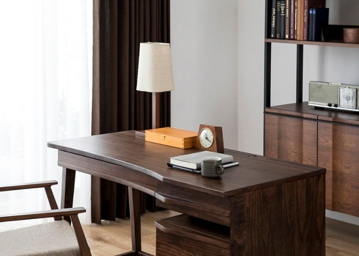 ワーク・デスクv02～無垢材の素材感、優美な曲線デザイン、抜群の収納