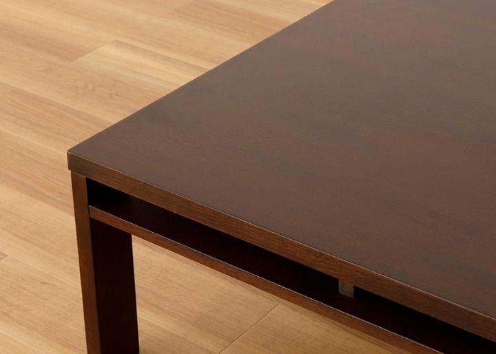 ガラス・ローテーブル 800×800 正方形～収納付き～モダンアジアン