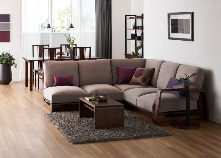 テン・ハイバックソファ v03 コーナーセット～上質な座り心地と無垢材