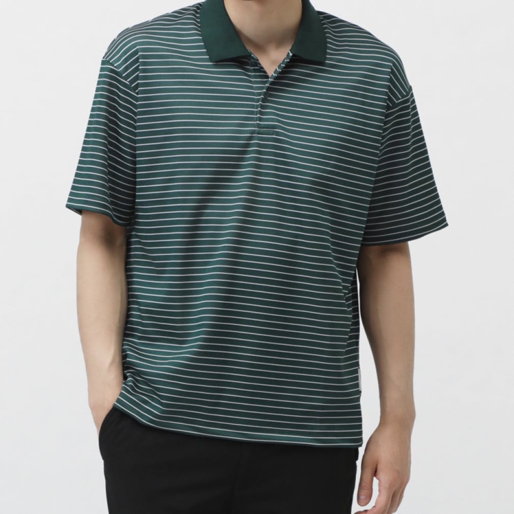 ティゴラ メンズ 半袖 ポロシャツ ボーダーポロシャツ SOLOTEX(R)使用