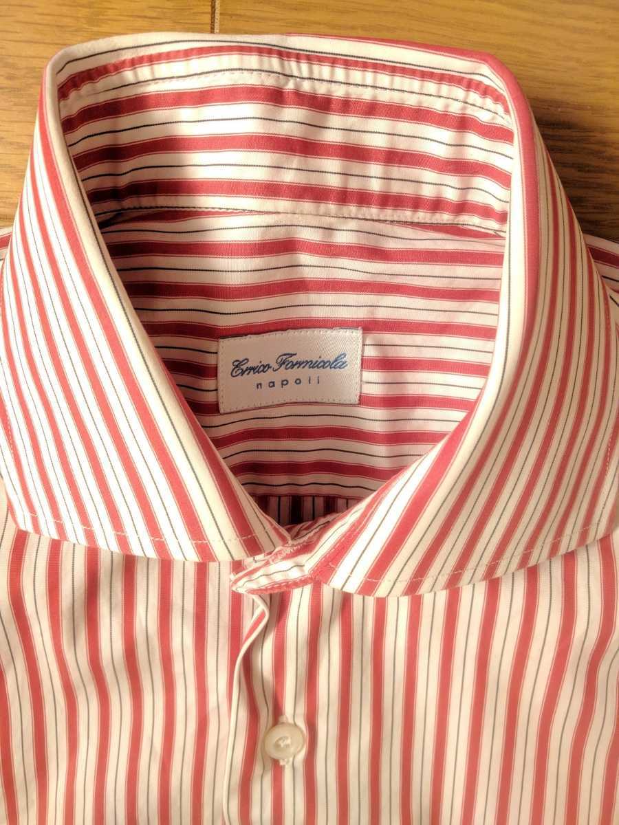 errico formicola napoli エリコフォルミコラ 手縫い ストライプ 長袖