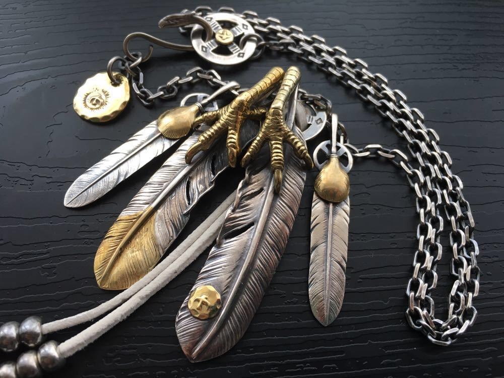 ゴローズgoro's金爪＆タタキメタル付き特大フェザー ゴローズ金メタル