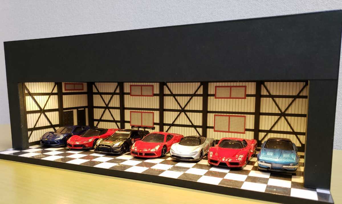 ミニカー用ジオラマ：1/64 カーディーラーⅡ（ブラック＆ダークグレー