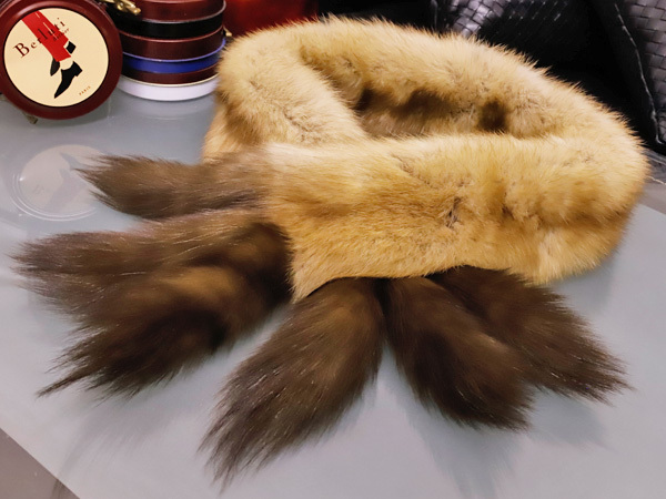 FOXEY フォクシー マフラー セーブルファー フリンジ ロシアンセーブル