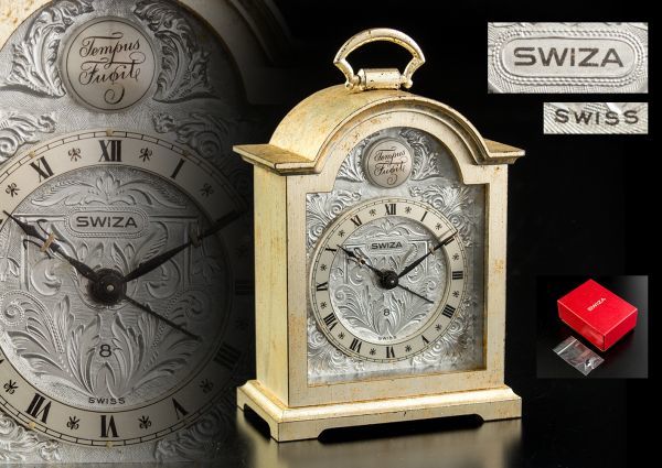 ヴィンテージ Swiza スウィザ 置時計 手巻き ゴールド スイス製 真鍮