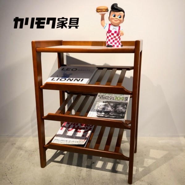 昭和 レトロ カリモク karimoku マガジンラック スリッパ ラック 収納