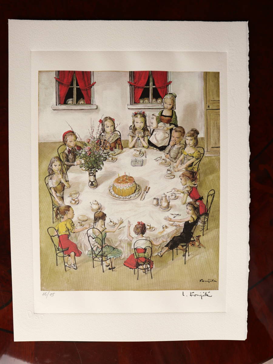 taros777 藤田嗣治 エスタンプリトグラフ「カフェ」 100部限定 藤田