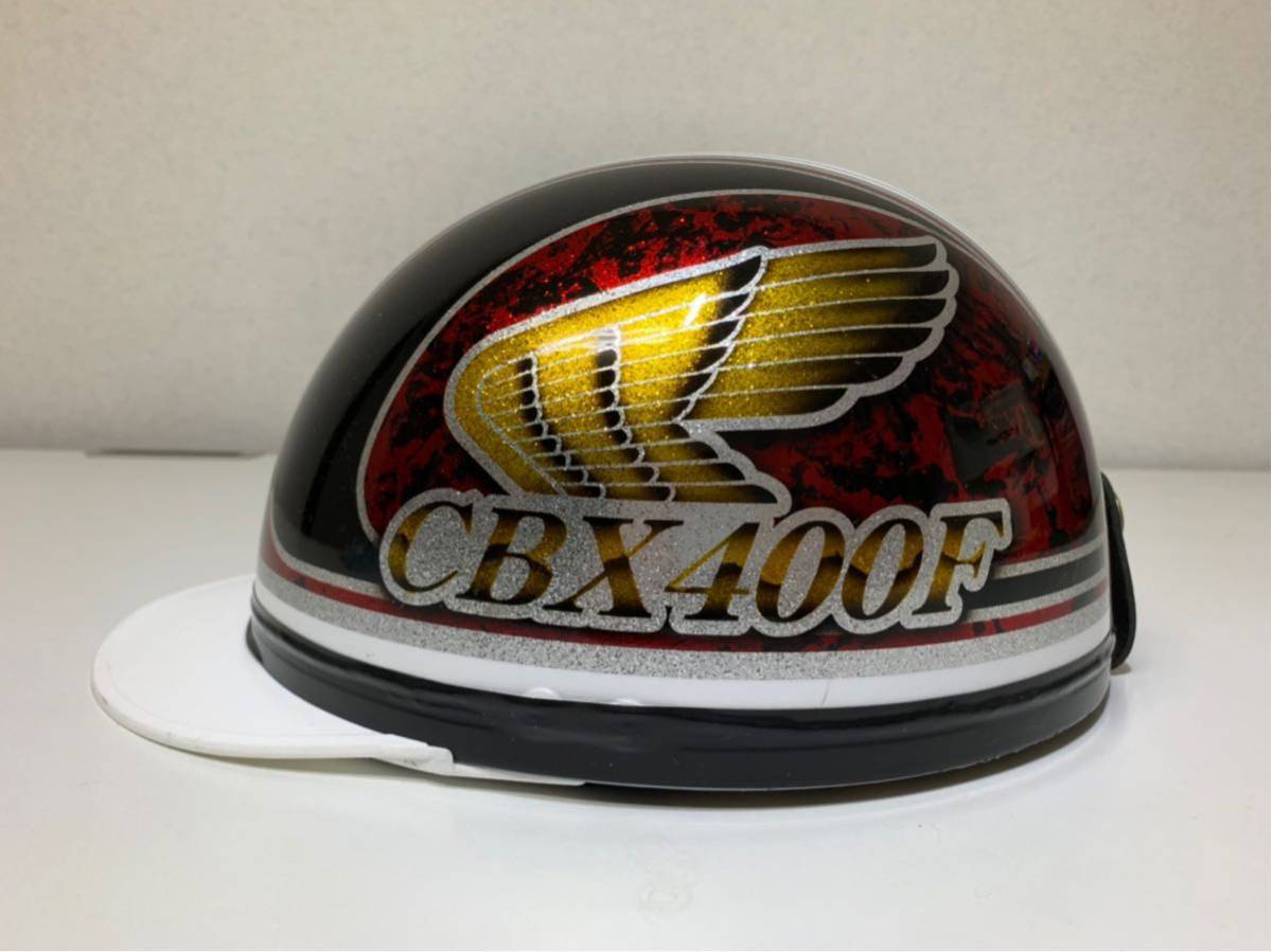 カスタムペイントヘルメット半キャップcbx400f2型ホンダウィングコルク