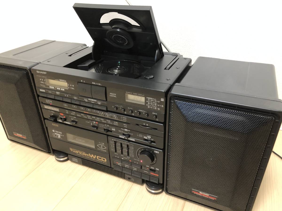 再生ok】SHARP QT-77CD コンパクトディスク ダブルカセット 再生ok