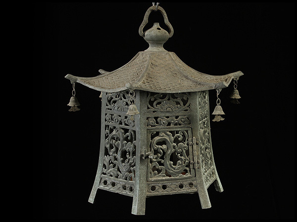 古民具 錆あり 吊り灯ろう 吊り灯籠 燈籠 鉄製 ヴィンテージ