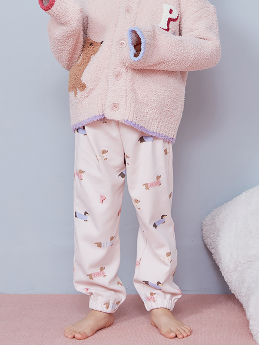 KIDS】ダックスフンド柄ロングパンツ(ロングパンツ)｜ルームウェア