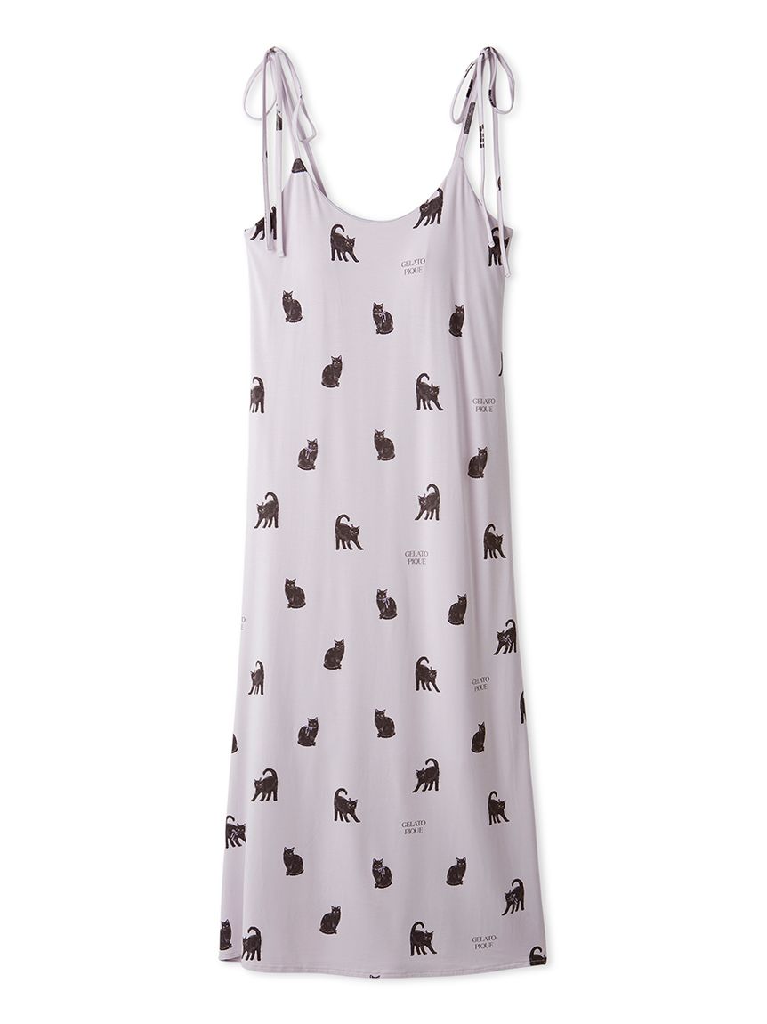 CAT総柄キャミワンピース(ワンピース)｜ルームウェア・パジャマ通販の